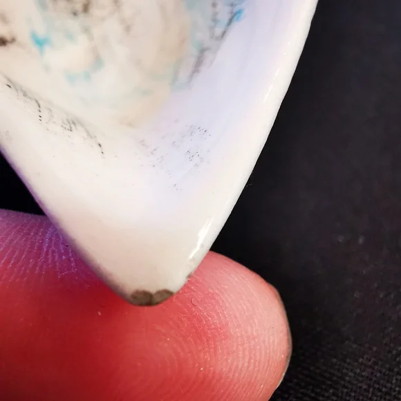 California Pottery Vintage Serving Set Blue and Black Brushstroke Plaid 6 Pieces - Picture 11 of 16